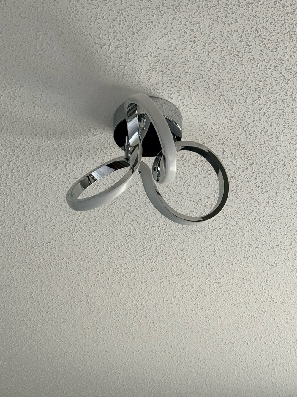 Modern Chrome and White Ring Ceiling Light - Brand Unspecified